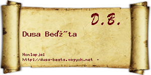 Dusa Beáta névjegykártya