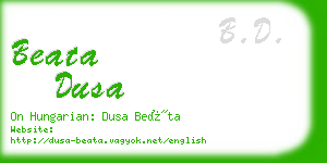 beata dusa business card